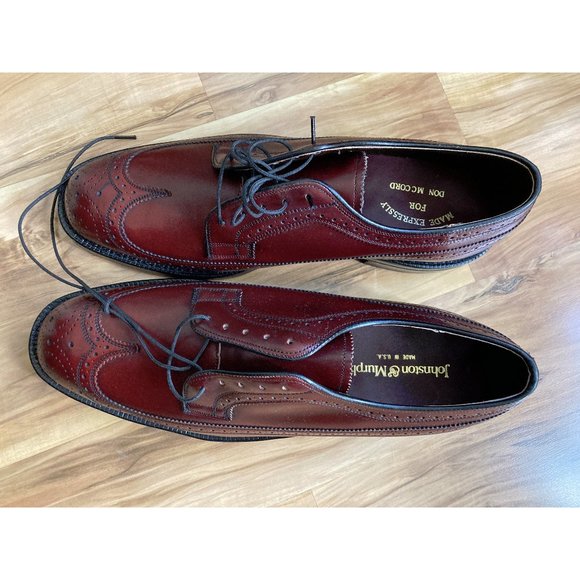 Johnston & Murphy Custom Made Cordovan Longwing Gunboats 10.5C Made in USA main image 4